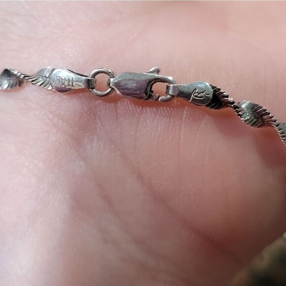 925 herringbone twist silver bacelet - Picture 8 of 10
